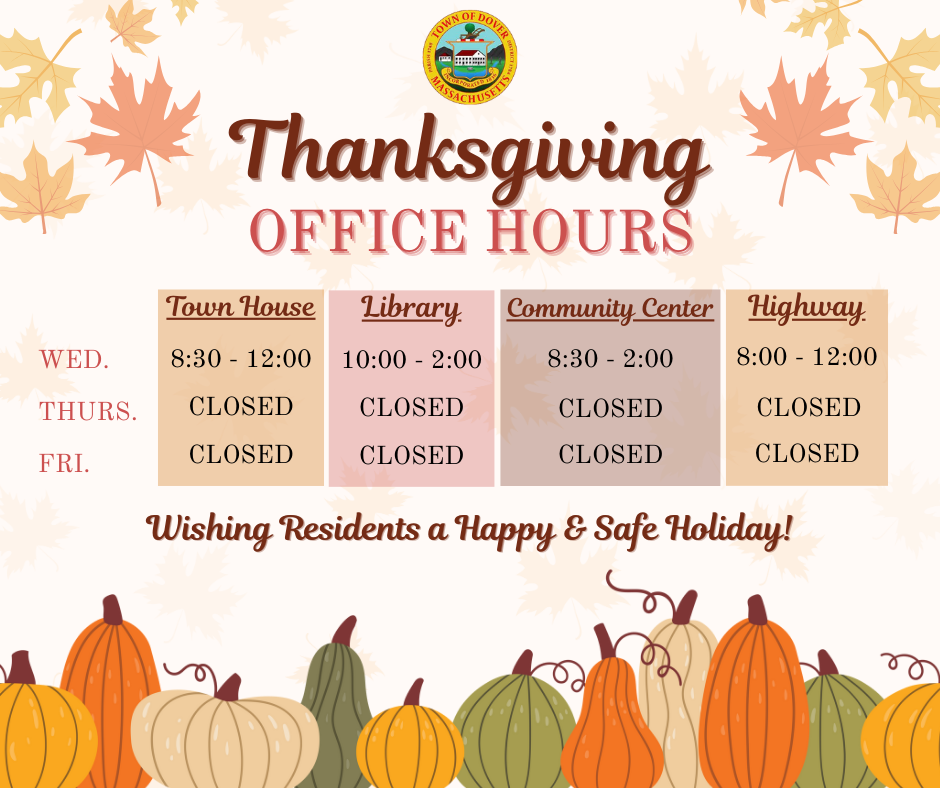 Thankgiving Town Offices Hours